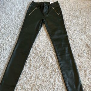 White Market Oliver green leather pants